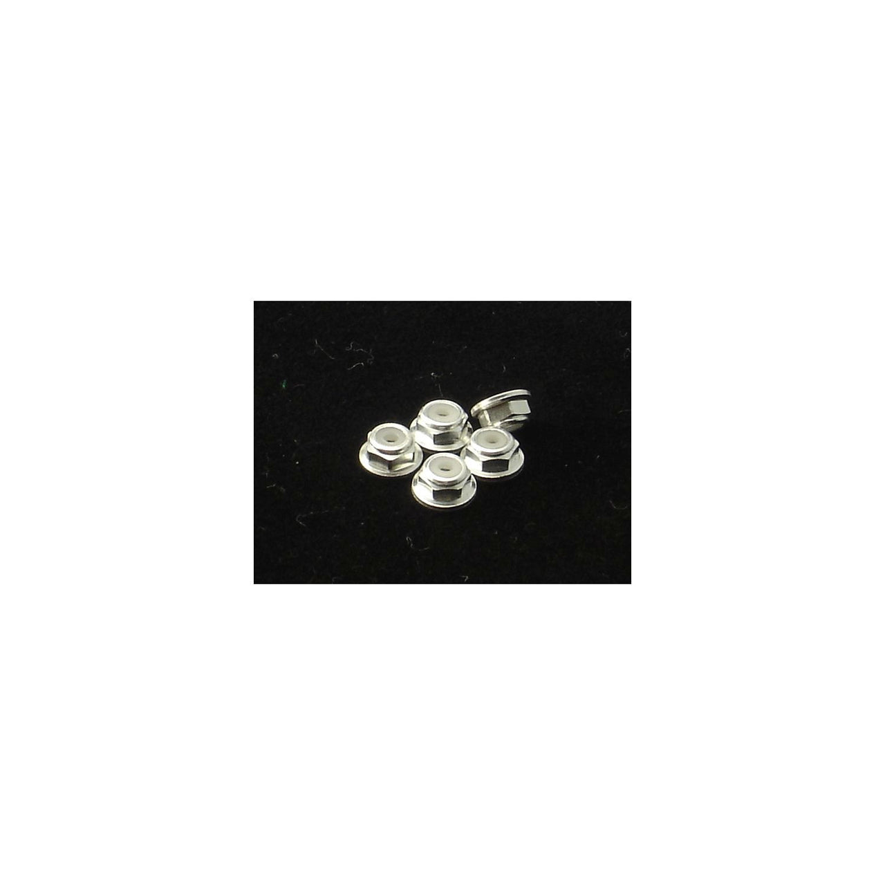 HS-69230 - Hiro Seiko 2mm Alloy Flange Nylon Nut [Silver] (5pcs)
