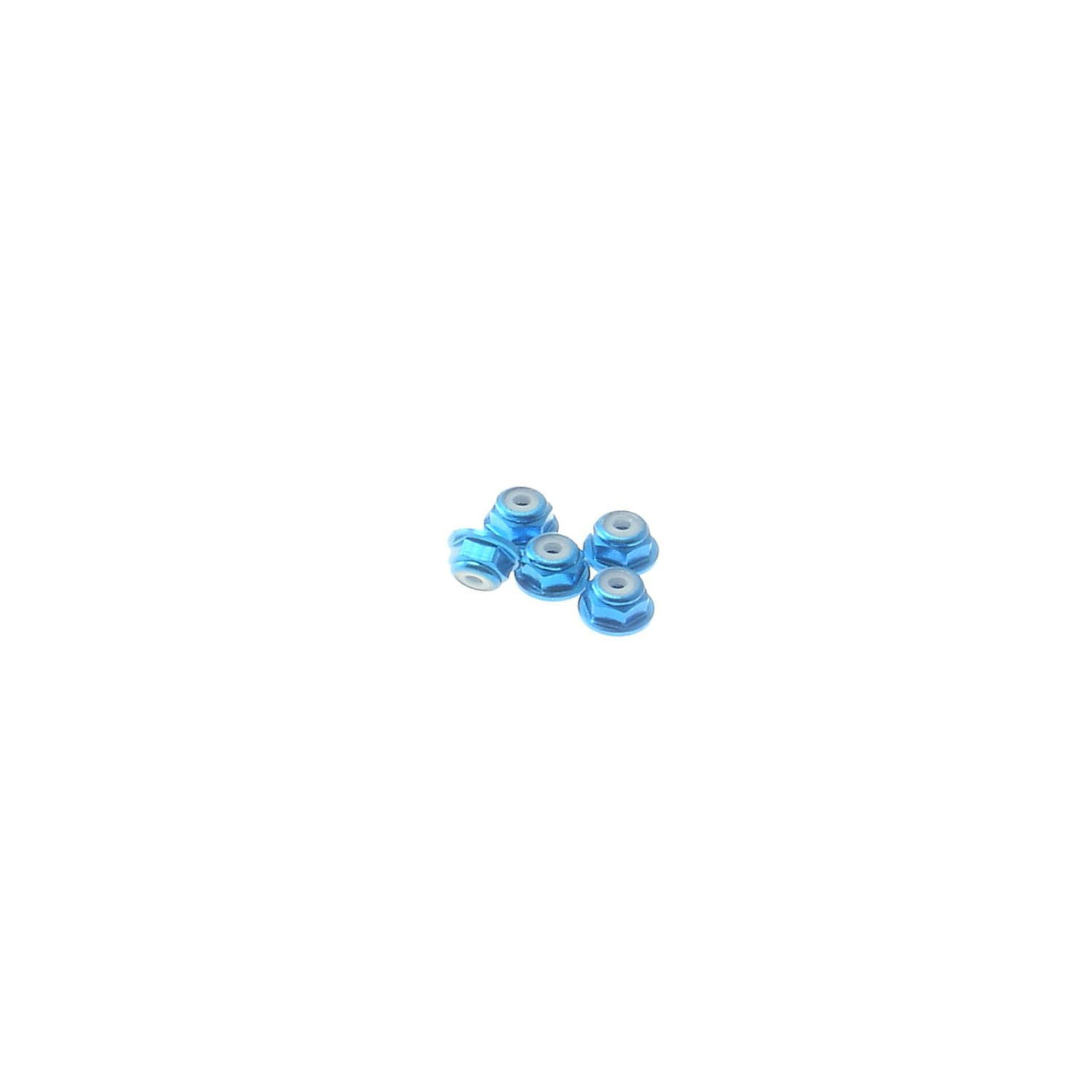 HS-69231 - Hiro Seiko 2mm Alloy Flange Nylon Nut [T-Blue] (5pcs)