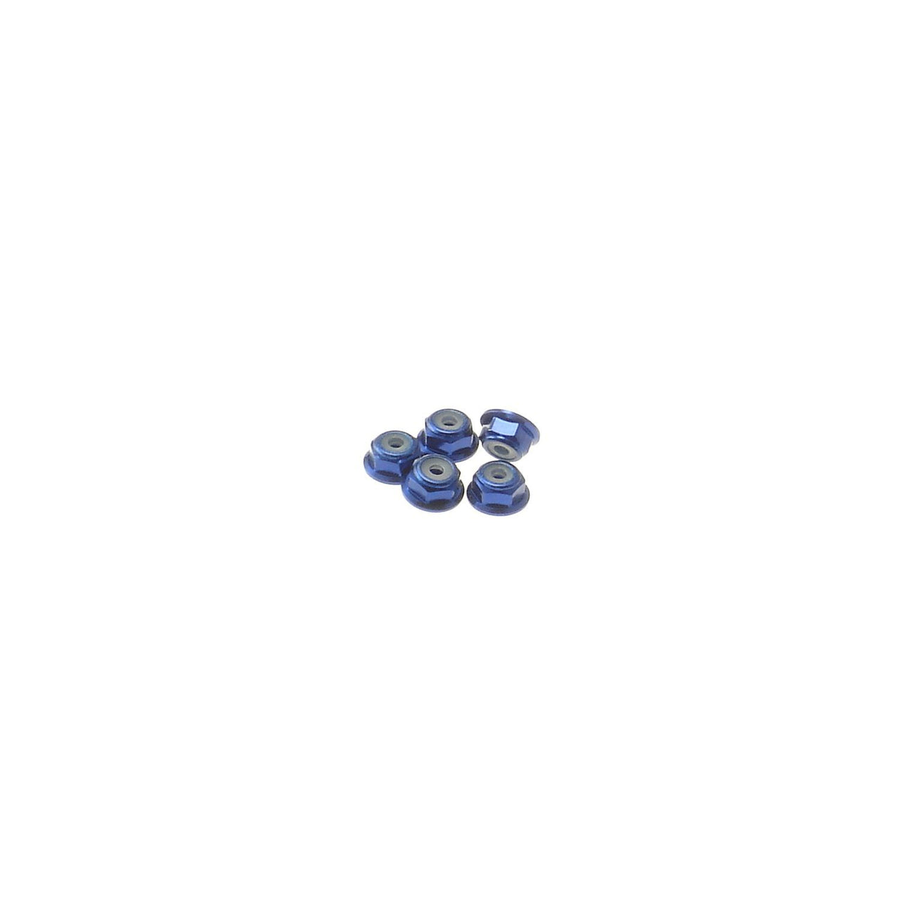HS-69232 - Hiro Seiko 2mm Alloy Flange Nylon Nut [Y-Blue] (5pcs)