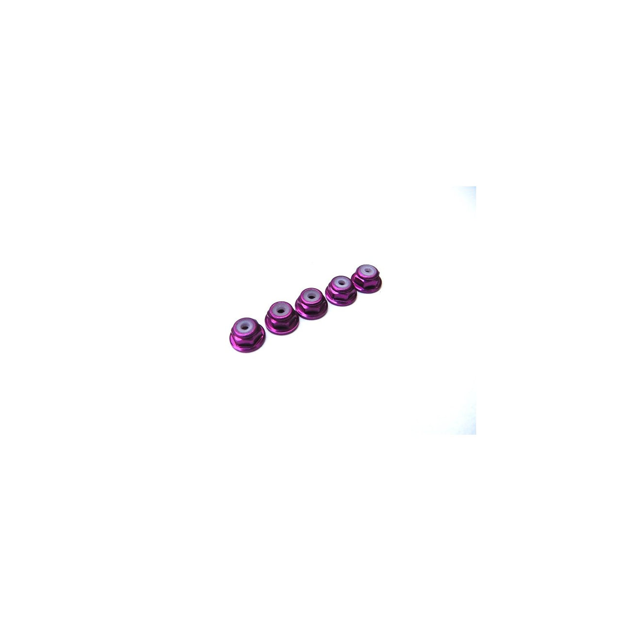 HS-69233 - Hiro Seiko 2mm Alloy Flange Nylon Nut [Pruple] (5pcs)