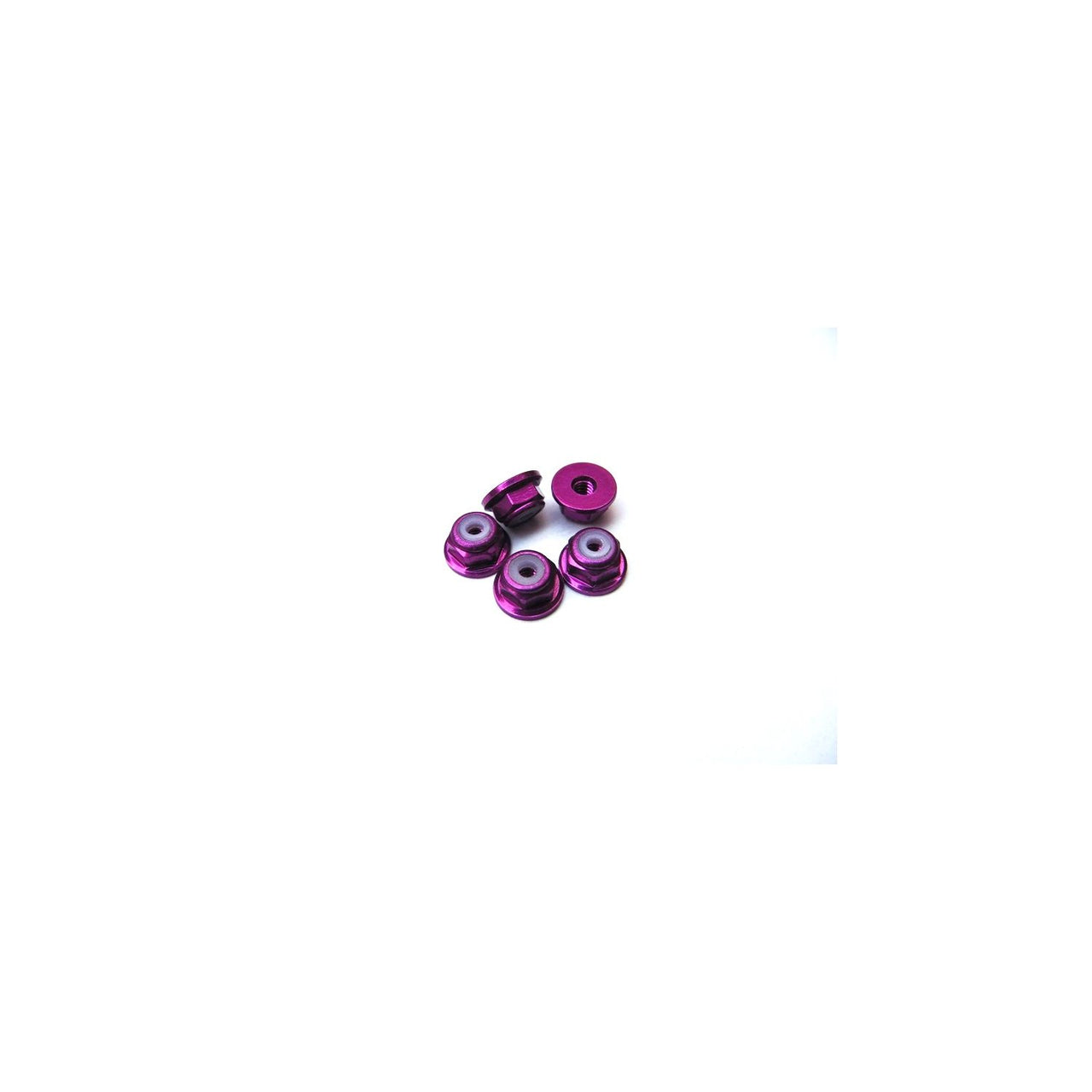 HS-69233 - Hiro Seiko 2mm Alloy Flange Nylon Nut [Pruple] (5pcs)