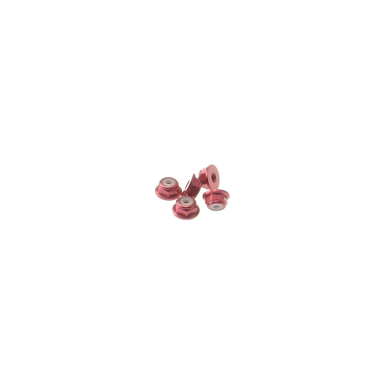 HS-69234 - Hiro Seiko 2mm Alloy Flange Nylon Nut [Red] (5pcs)