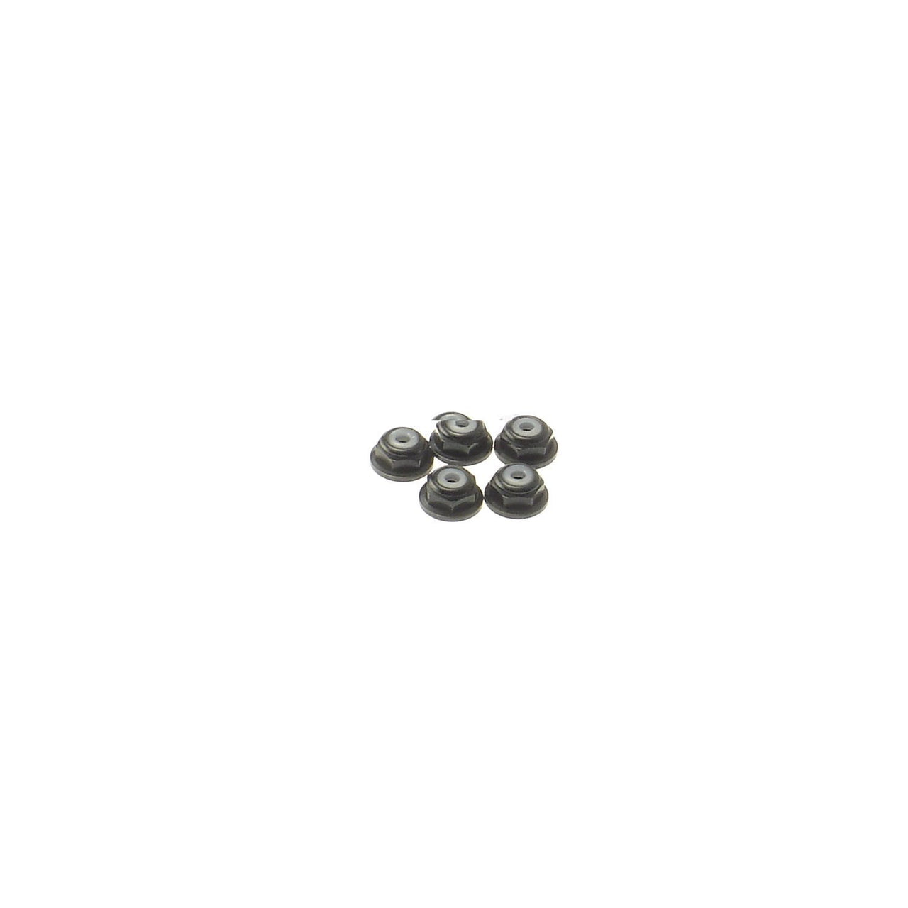 HS-69235 - Hiro Seiko 2mm Alloy Flange Nylon Nut [Black] (5pcs)