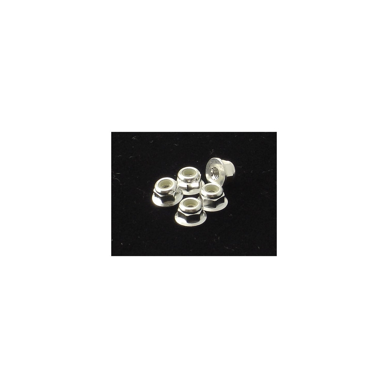 HS-69236 - Hiro Seiko 3mm Alloy Flange Nylon Nut [Silver] (5pcs)