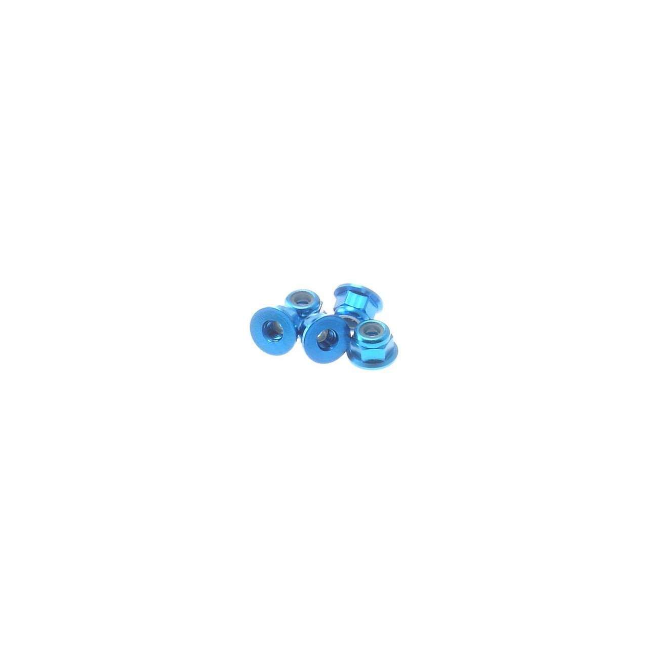 HS-69237 - Hiro Seiko 3mm Alloy Flange Nylon Nut [T-Blue] (5pcs)