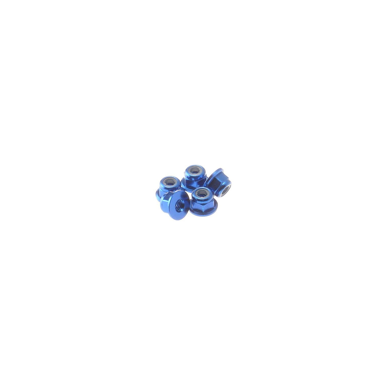 HS-69238 - Hiro Seiko 3mm Alloy Flange Nylon Nut [Y-Blue] (5pcs)