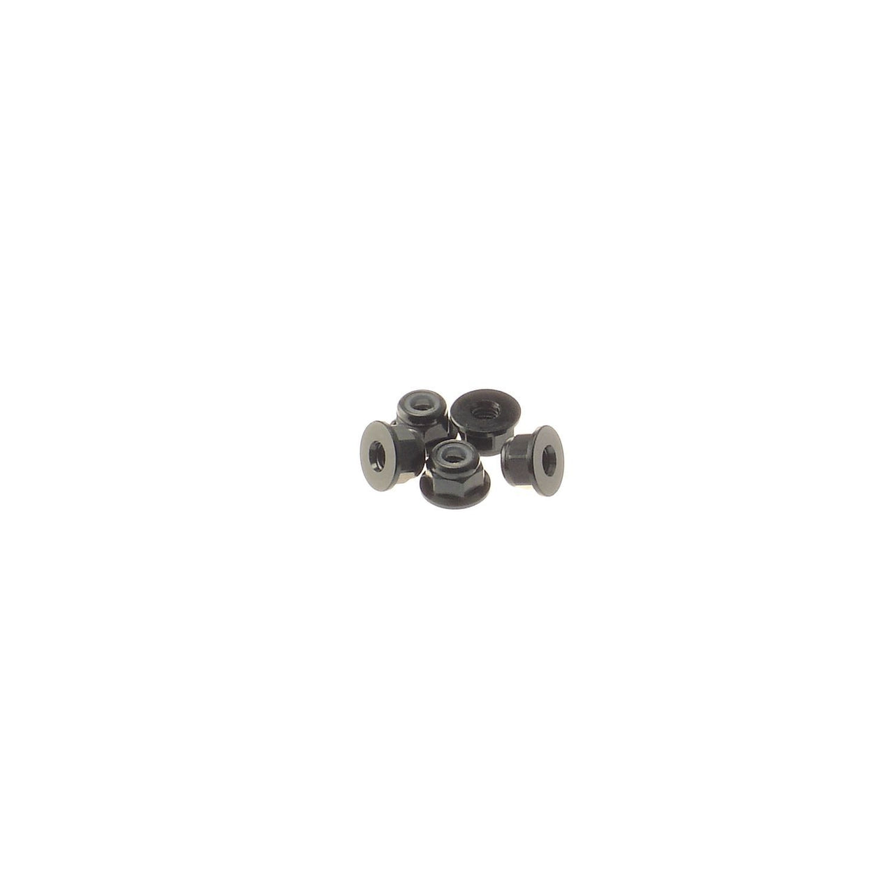 HS-69241 - Hiro Seiko 3mm Alloy Flange Nylon Nut [Black] (5pcs)