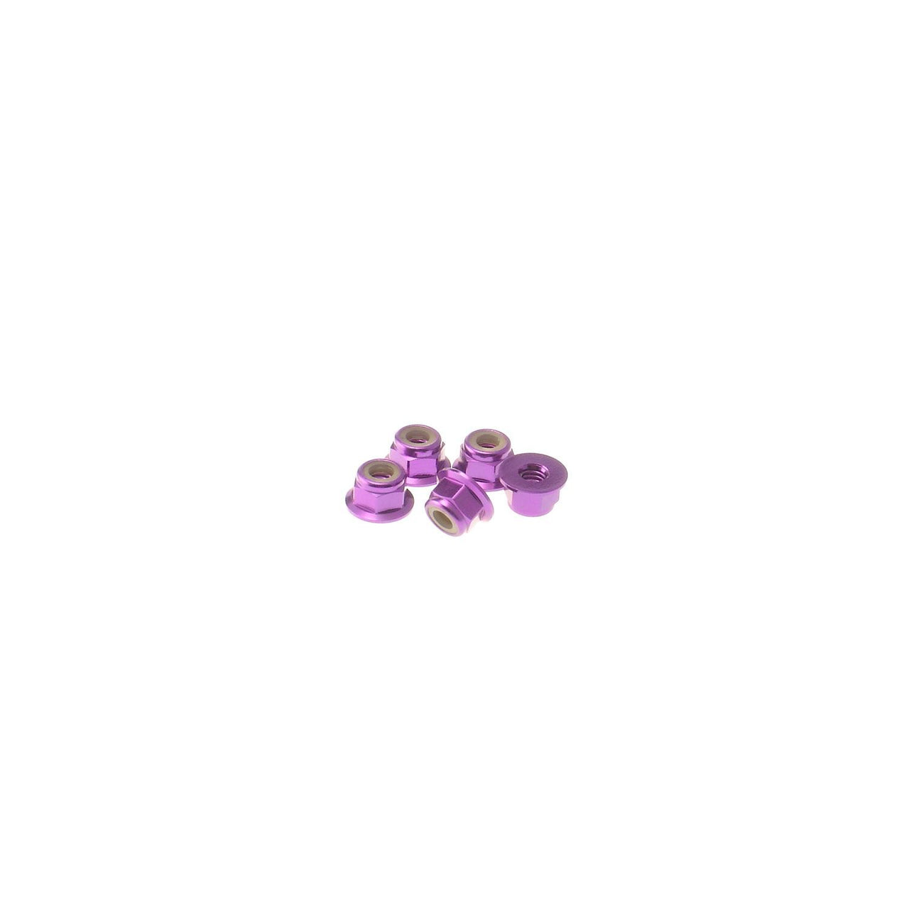 HS-69245 - Hiro Seiko 4mm Alloy Flange Nylon Nut [Purple] (5pcs)