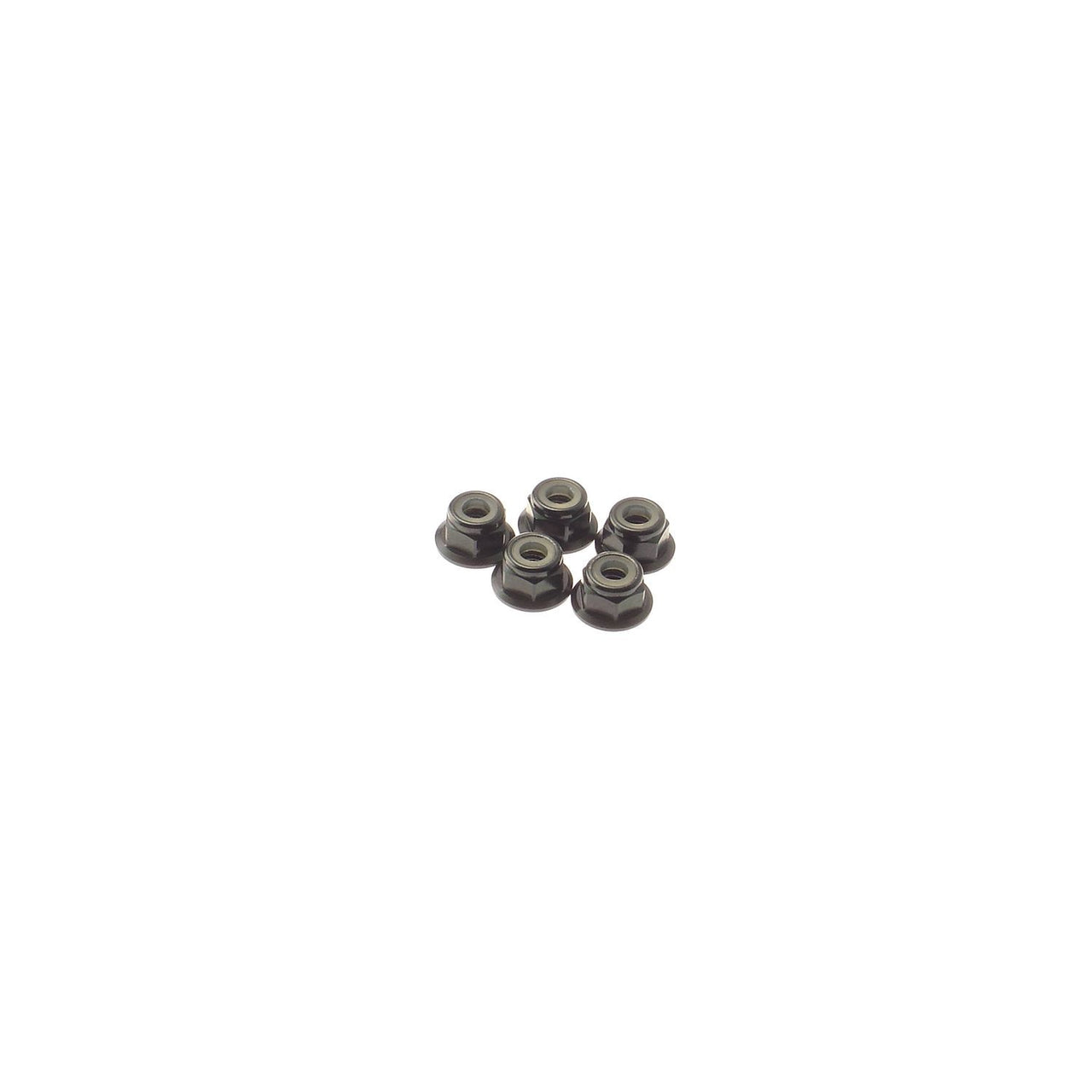 HS-69247 - Hiro Seiko 4mm Alloy Flange Nylon Nut [Black] (5pcs)