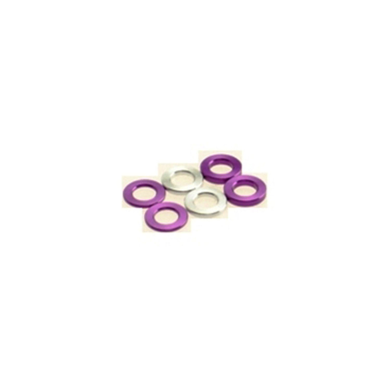 HS-69451 - Hiro Seiko 3mm Alloy Spacer Set (0.5mm / 0.75mm / 1.0mm) [Purple] (2pcs each)