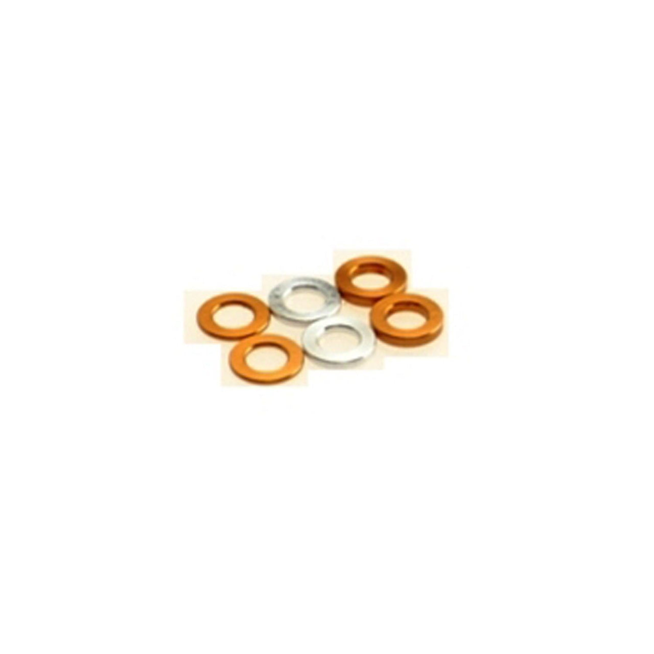 HS-69453 - Hiro Seiko 3mm Alloy Spacer Set (0.5mm / 0.75mm / 1.0mm) [Orange] (2pcs each)