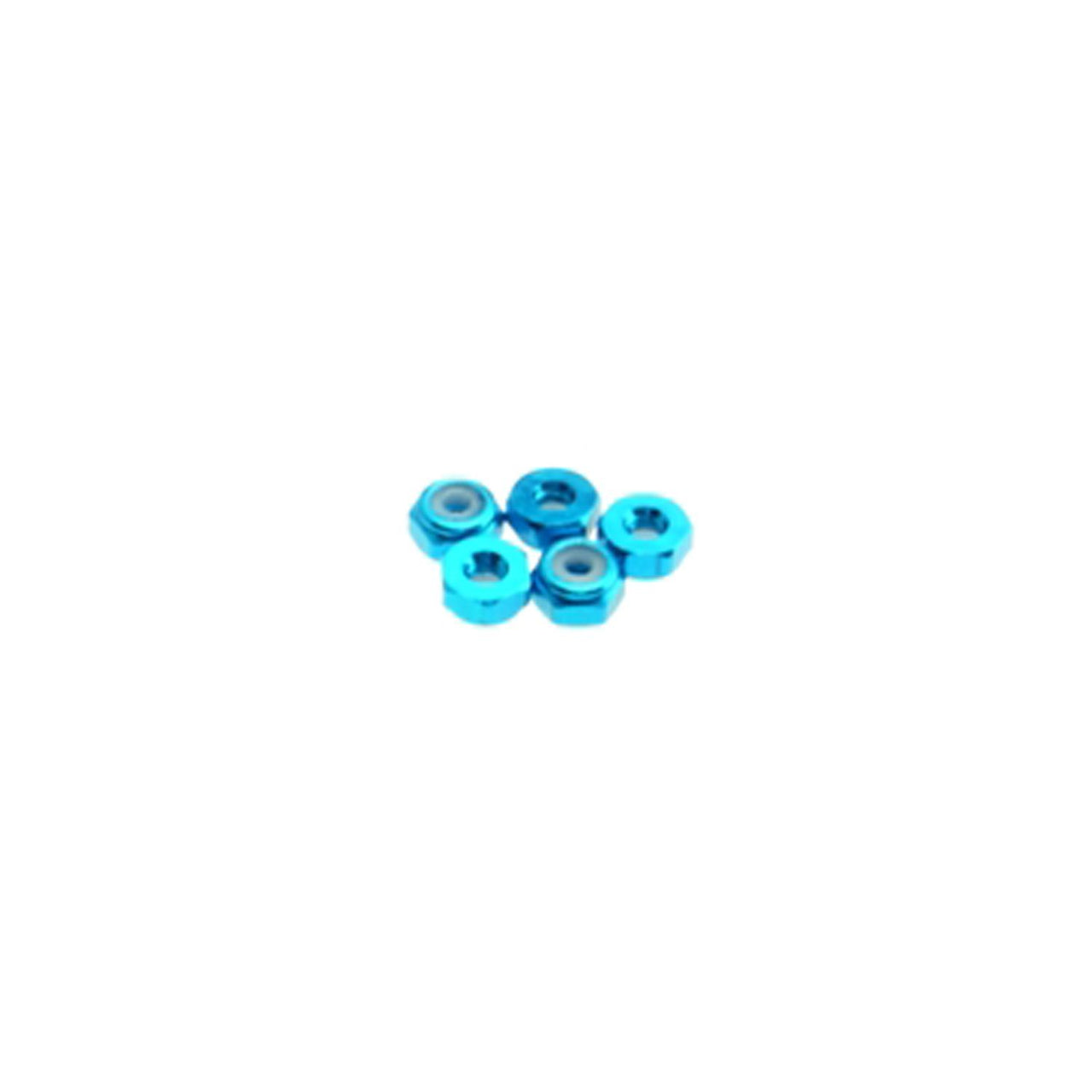 HS-69541 - Hiro Seiko 2mm Alloy Nylon Nut (S_Size) [T-Blue] (5pcs)