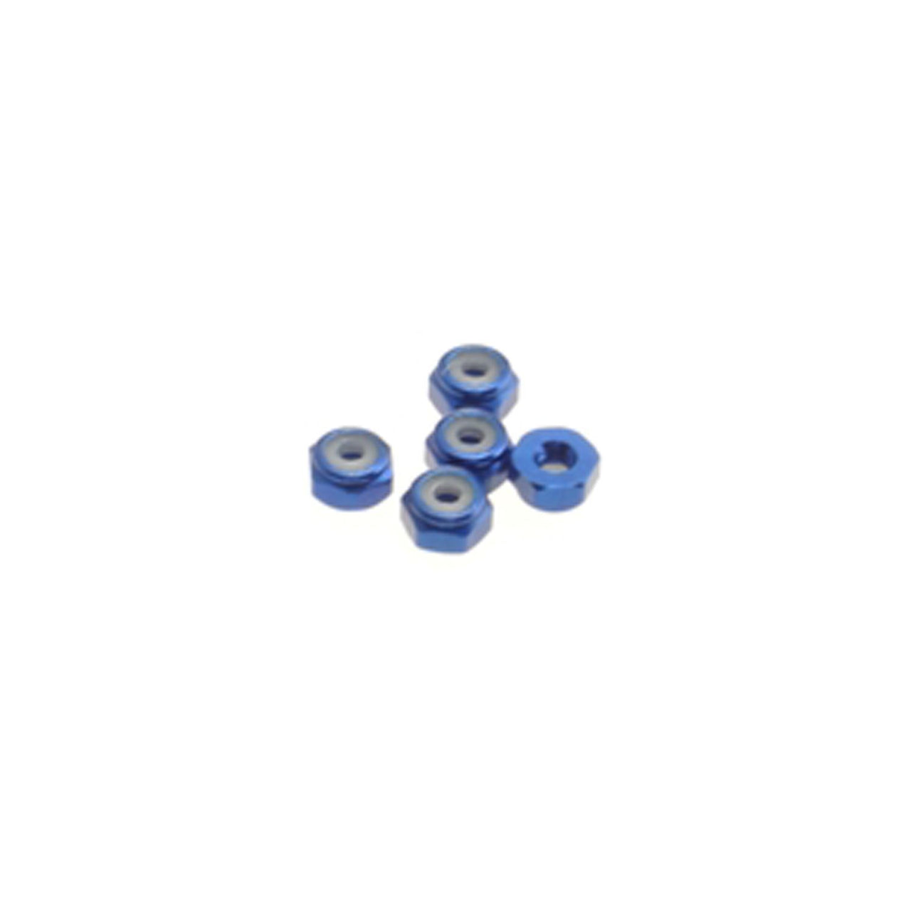 HS-69542 - Hiro Seiko 2mm Alloy Nylon Nut (S_Size) [Y-Blue] (5pcs)