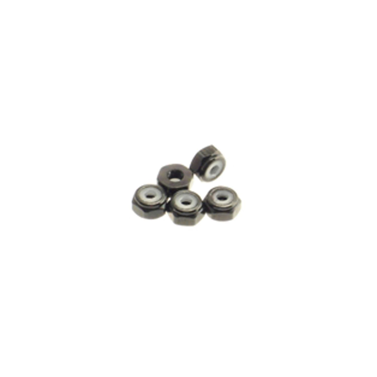 HS-69545 - Hiro Seiko 2mm Alloy Nylon Nut (S_Size) [Black] (5pcs)