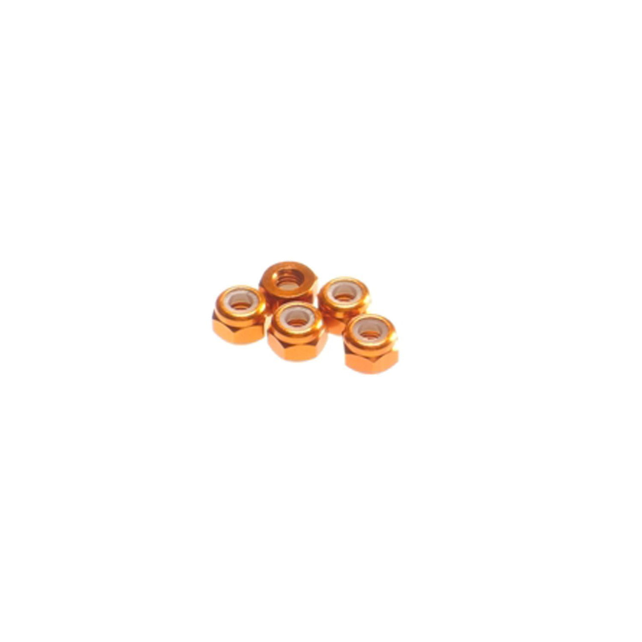 HS-69558 - Hiro Seiko 3mm Alloy Nylon Nut [Orange] (5pcs)