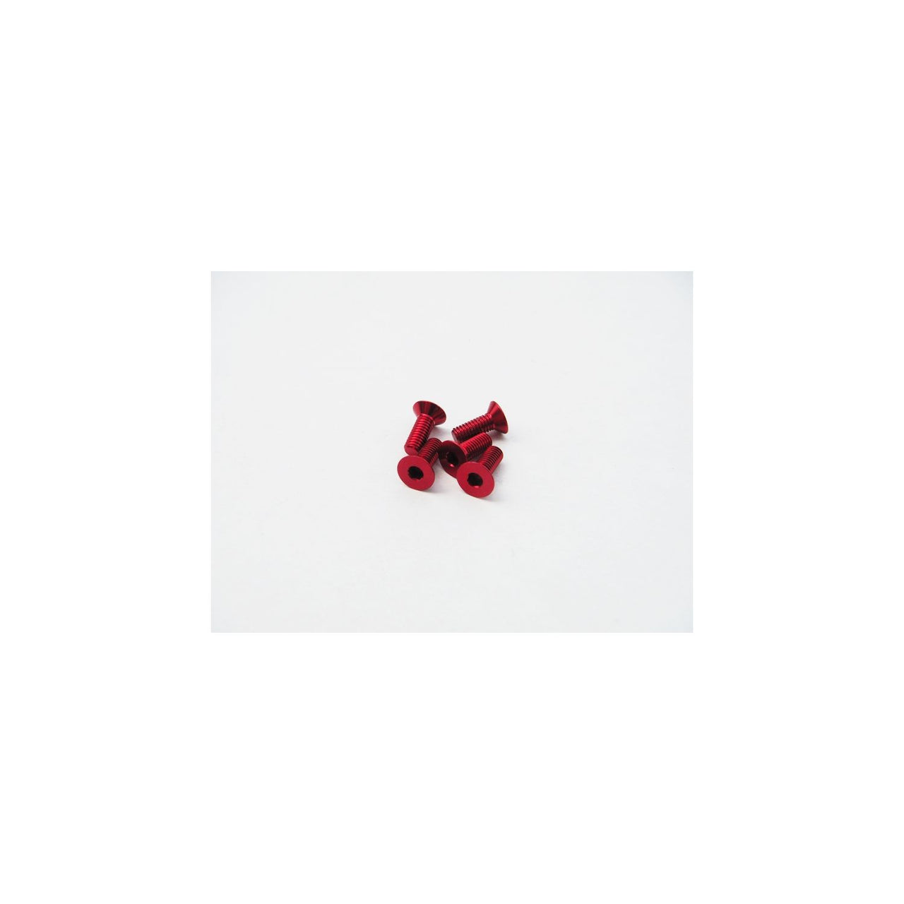 HS-69648 - Hiro Seiko Alloy Hex Socket Flat Head Screw M3x8mm [Red] (5pcs)