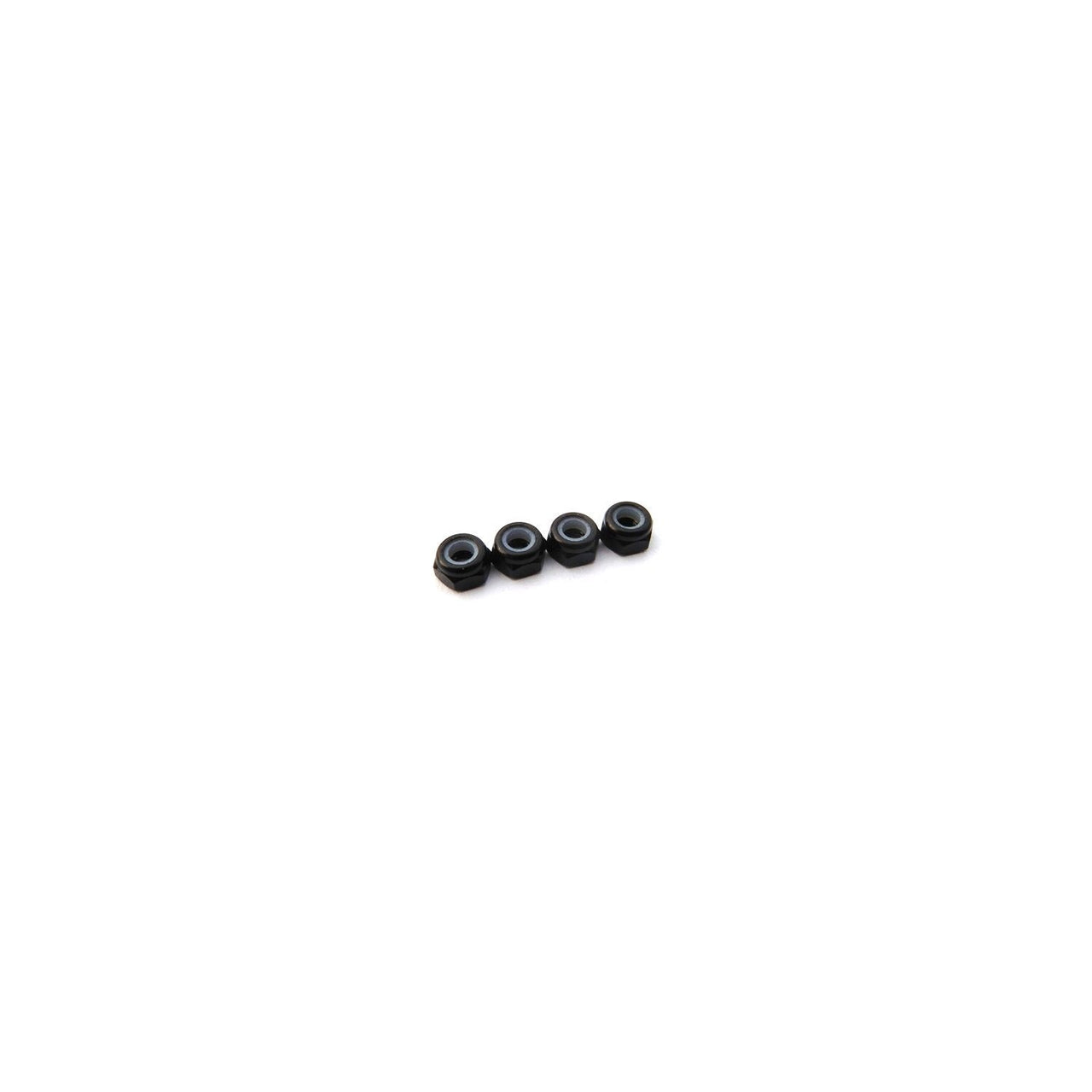 HS-69854 - Hiro Seiko 3mm Alloy Nylon Nut (S_Size) [Black] (4pcs)