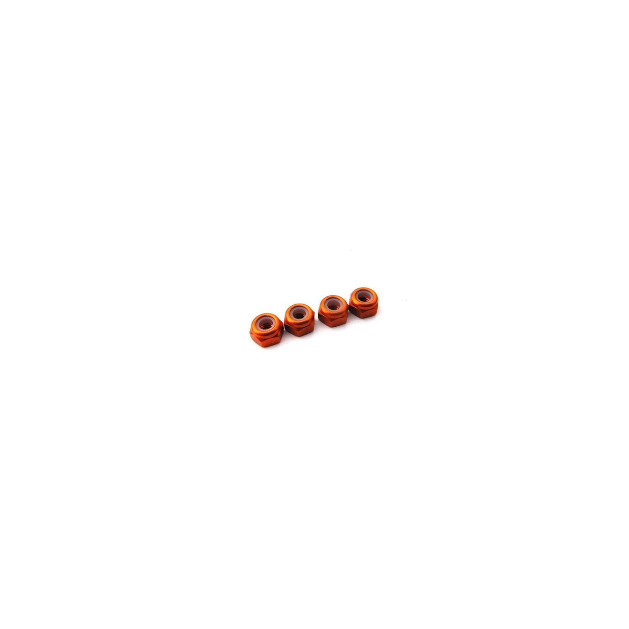 HS-69855 - Hiro Seiko 3mm Alloy Nylon Nut (S_Size) [Orange] (4pcs)