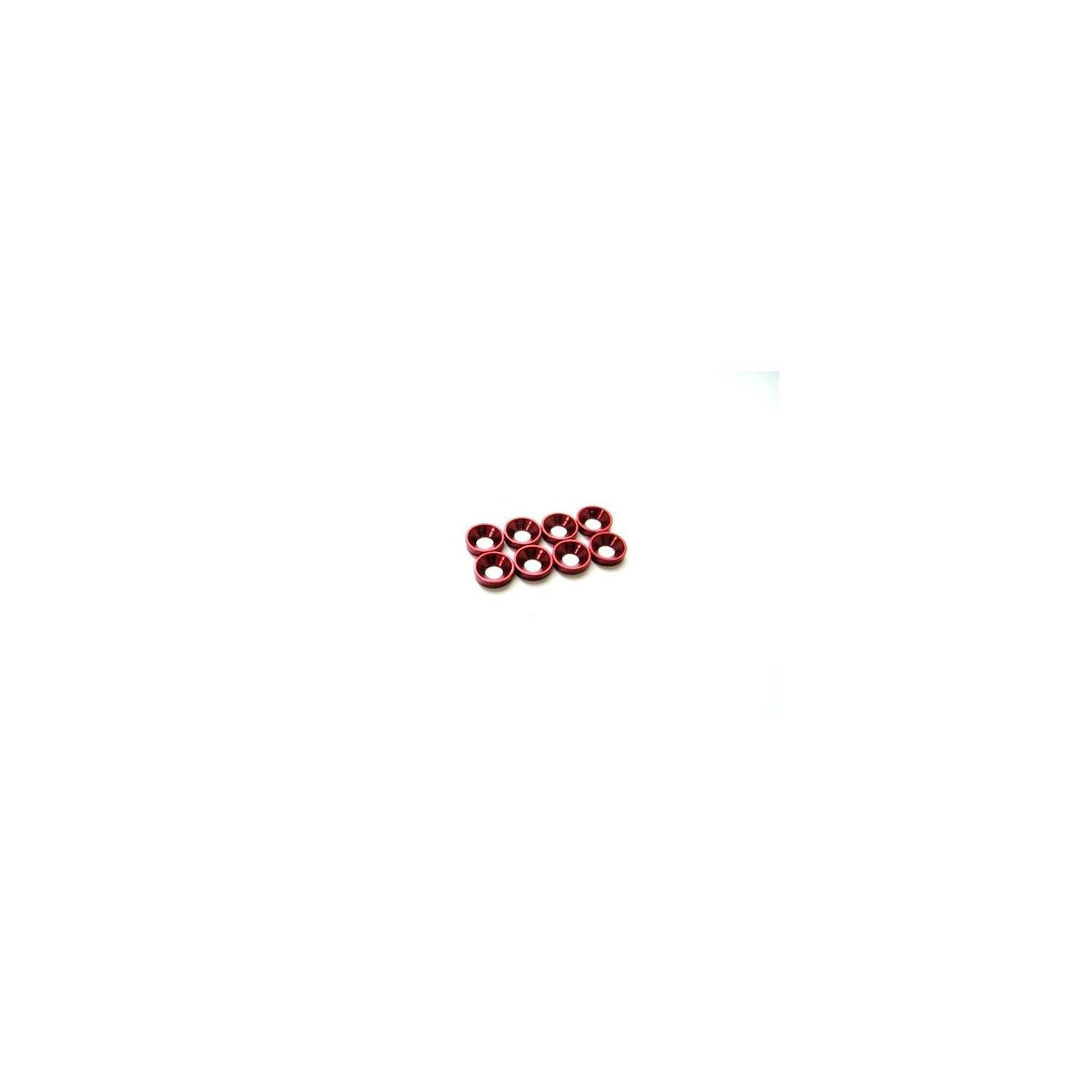 HS-69882 - Hiro Seiko 3mm Alloy Countersunk Washer (S-Size) [Red] (8pcs)
