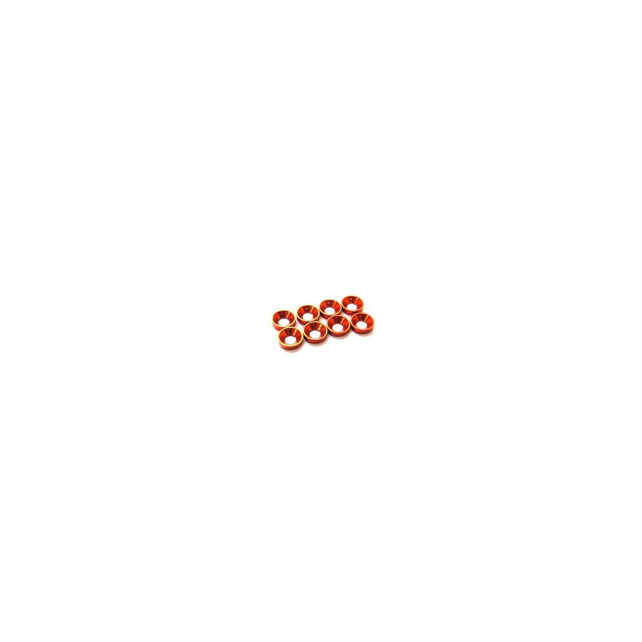 HS-69884 - Hiro Seiko 3mm Alloy Countersunk Washer (S-Size) [Orange] (8pcs)
