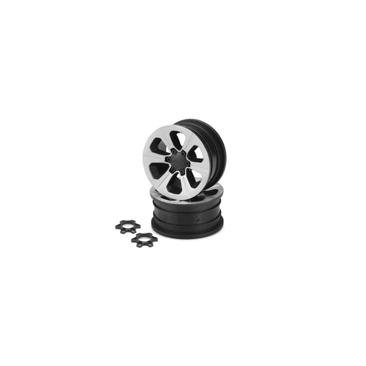 JCO3373B - JConcepts Hustle - 1.9&quot; 12mm Wheel - Silver / Black - 2pc.