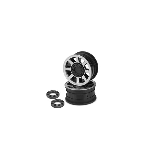 JCO3375B - JConcepts Vengeance - 1.9&quot; 12mm Wheel - Silver / Black - 2pc.