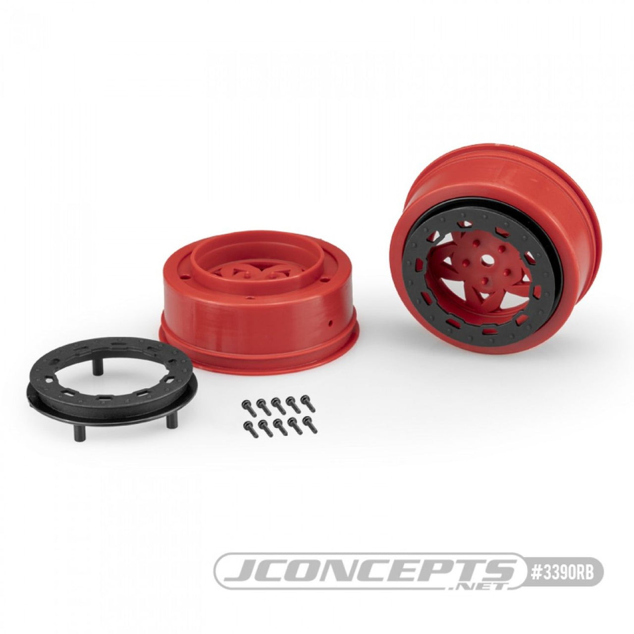 JCO3390RB - JConcepts Tremor, Slash Narrow Front Wheel - Red / Black - 2pc.