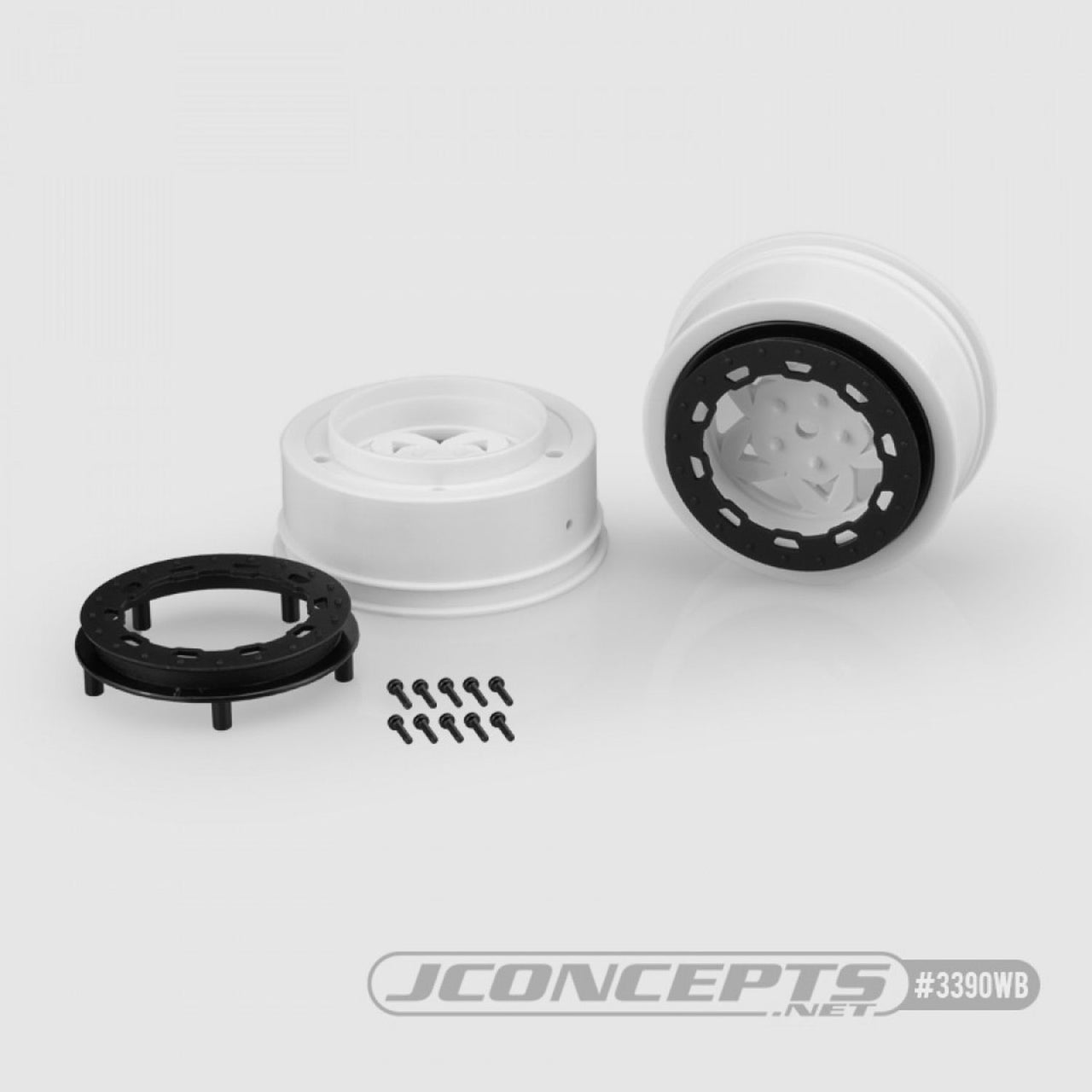 JCO3390WB - JConcepts Tremor, Slash Narrow Front Wheel - White / Black - 2pc.