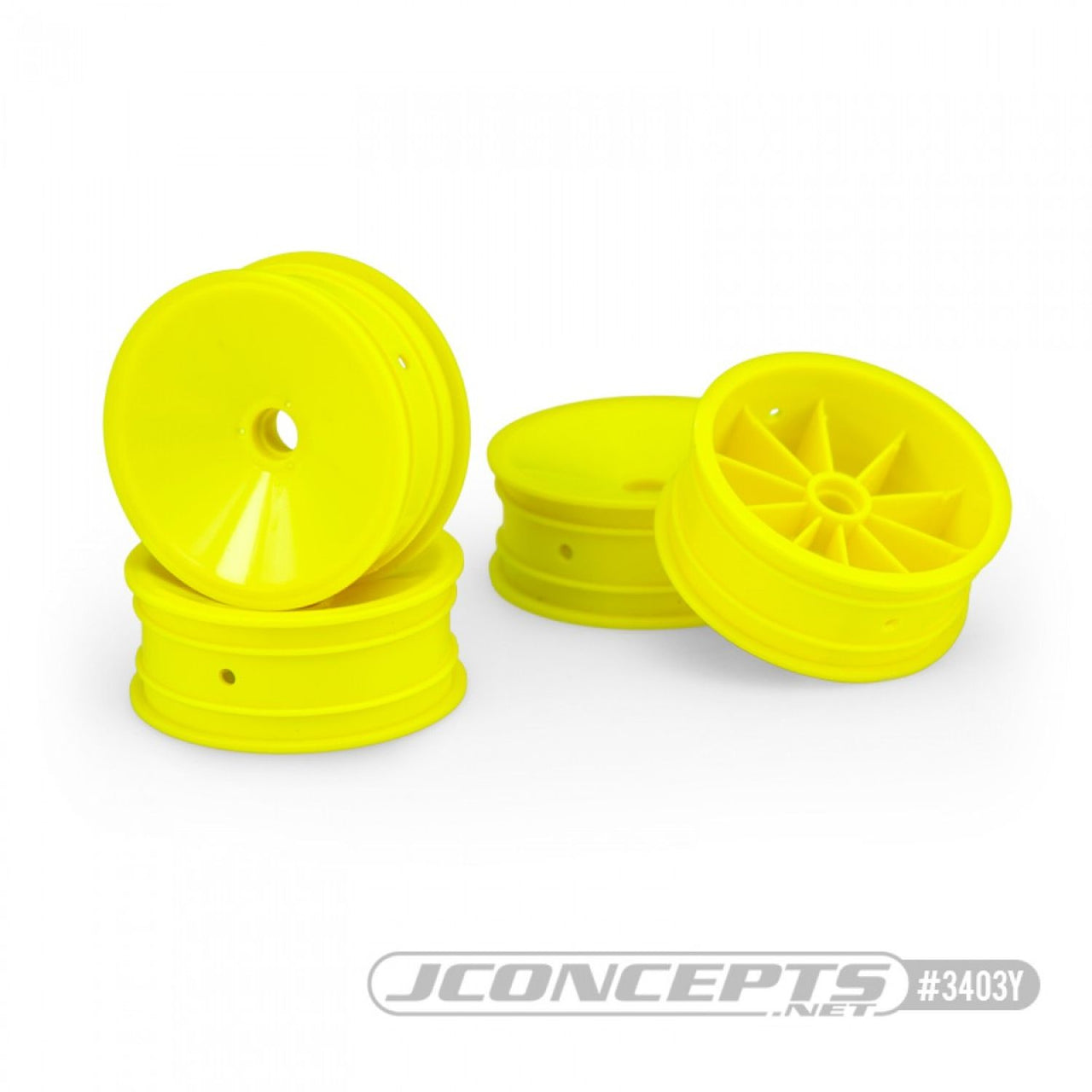 JCO3403Y - JConcepts Mono - RC10, RC10B2, RC10B3 2.2&quot; Front Wheel - Yellow - 4pc.