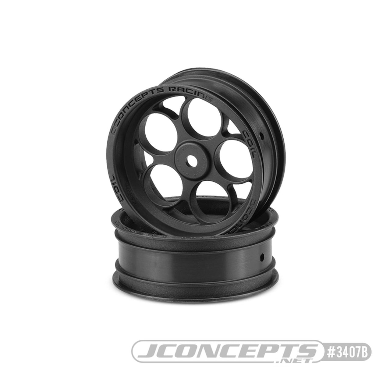 JCO3407B - JConcepts Coil - Slash | Bandit, DR10 Street Eliminator 2.2&quot; 12mm Hex Front Wheel - Black - 2pc.