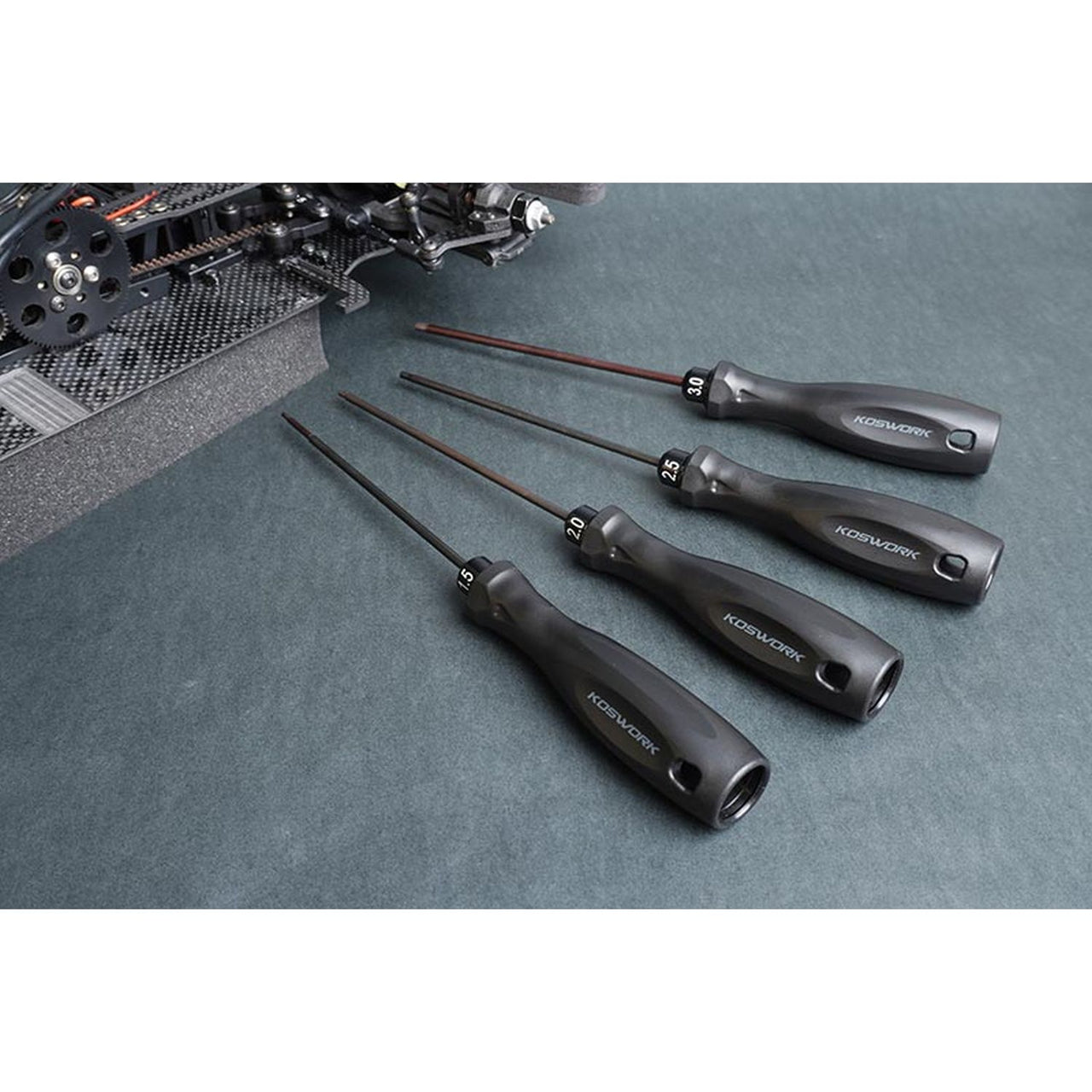 KOS13204-HSET4 - Koswork Hex Wrench Set 1.5mm, 2.0mm, 2.5mm & 3.0mm