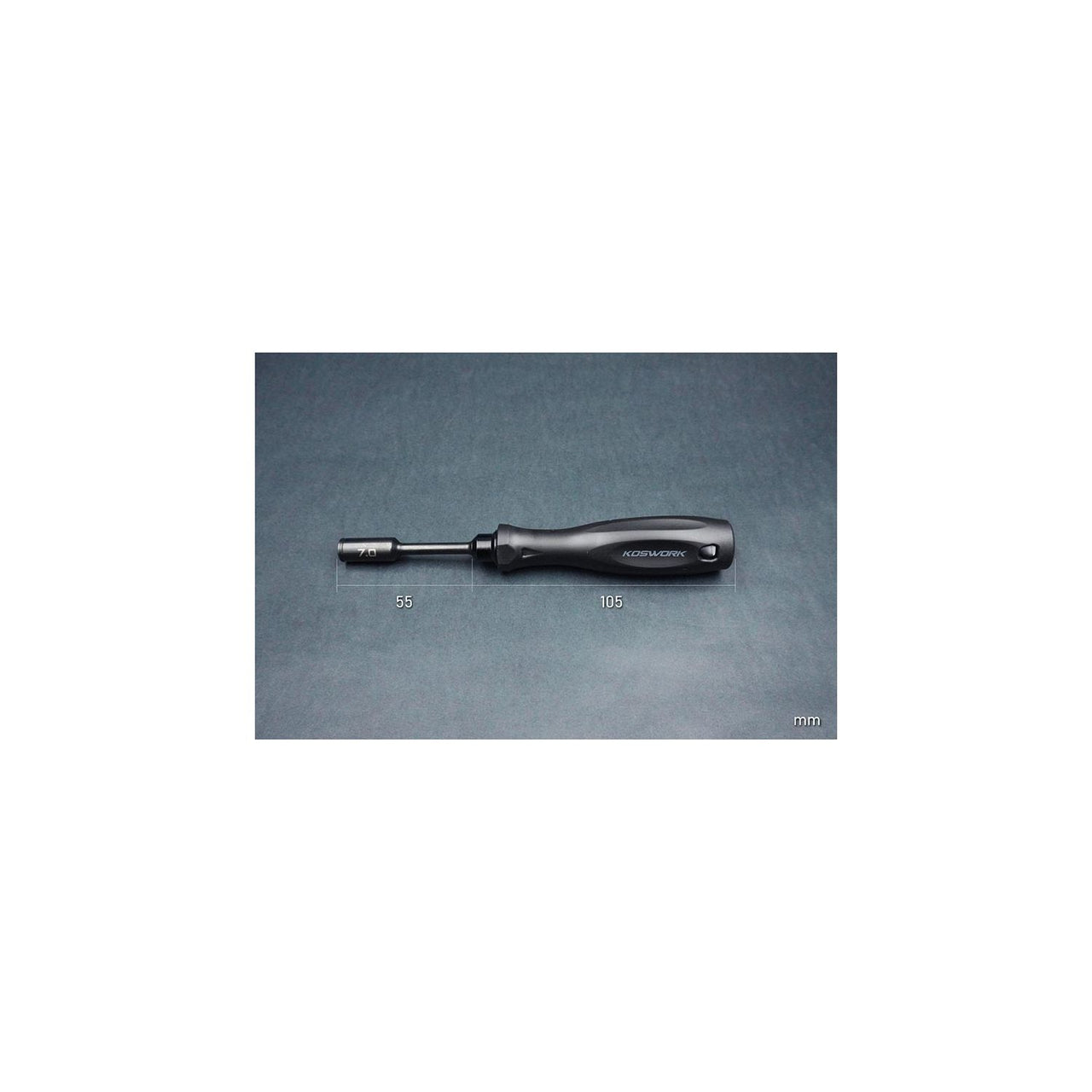 KOS13213-N7S - Koswork Steel 7mm Wheel Nut Driver (For 4mm nut) (w/68mm Tip) (Light Tri Handle)