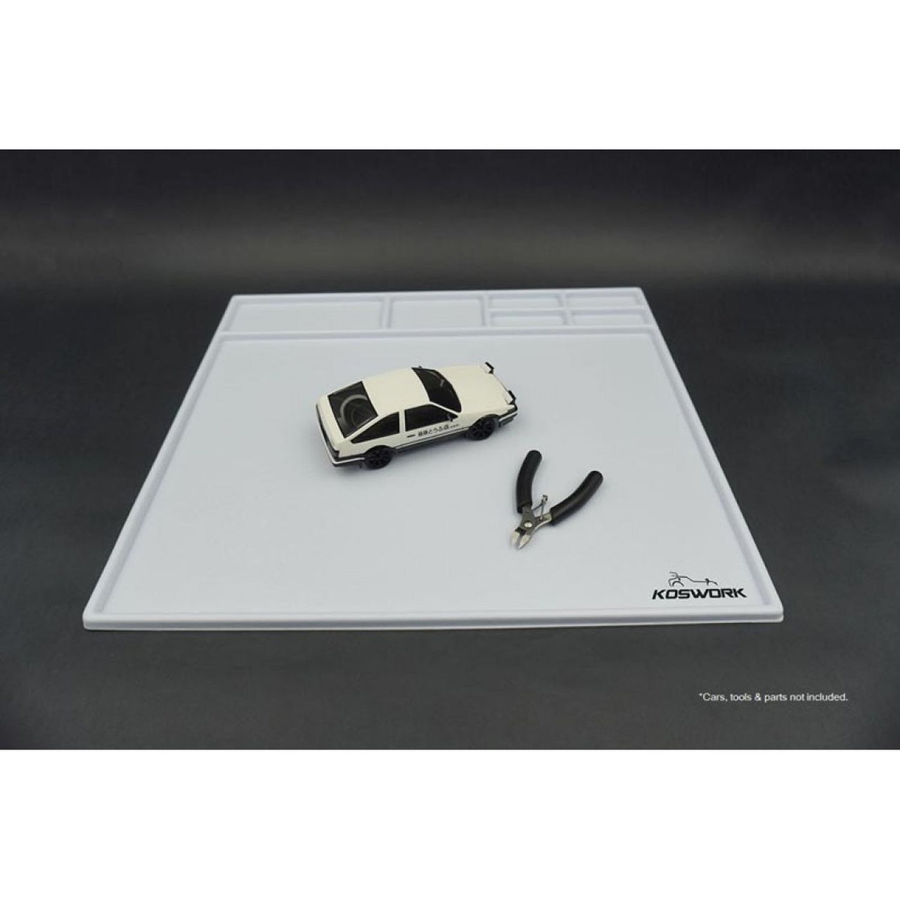 KOS32120-450W - Koswork Assembly Tray / Cleanning Tray 450x400x10mm White (1/10 M Size, 1/18, Min-Z & Mini 4WD)