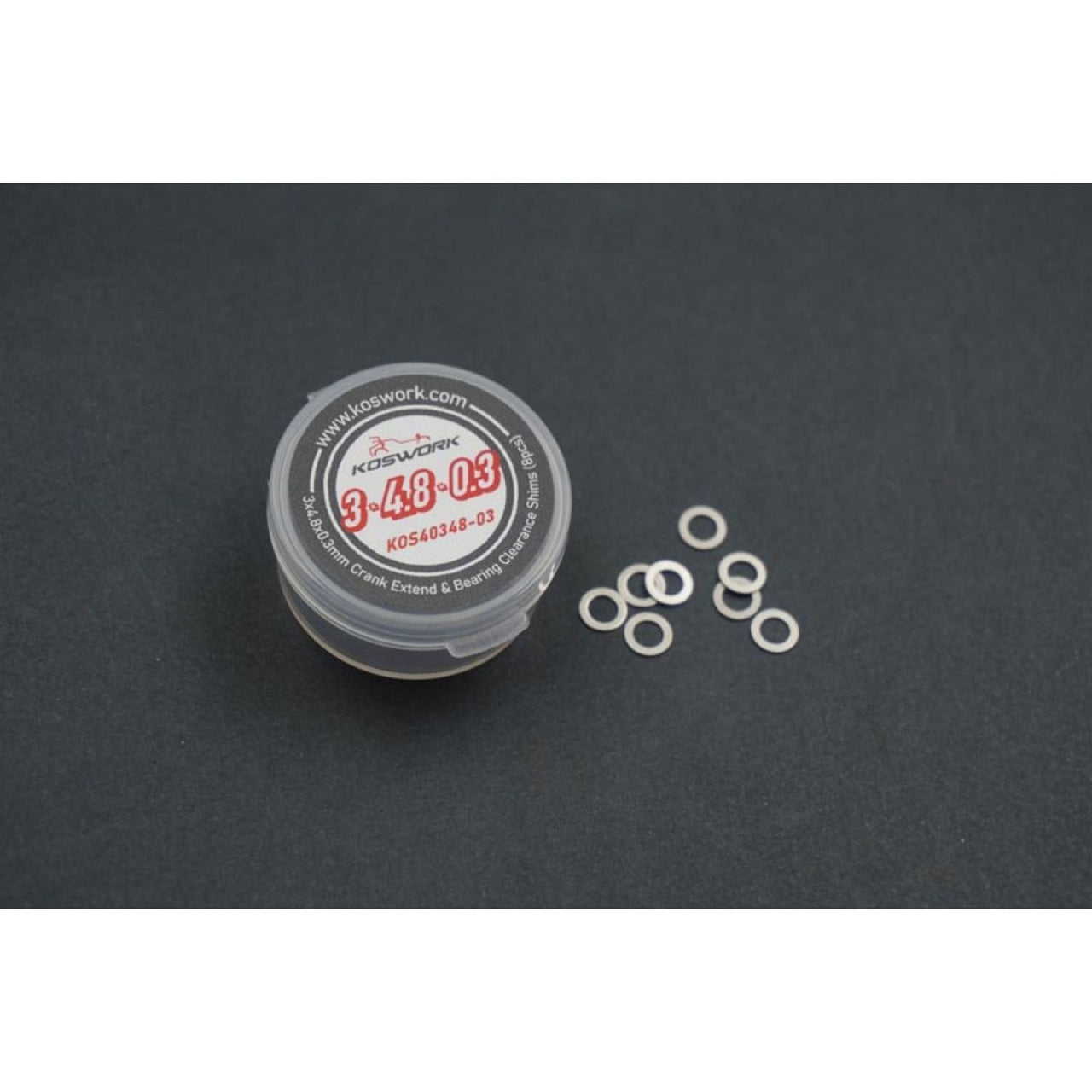 KOS40348-03 - Koswork 3x4.8x0.3mm Crank Extend & Bearing Clearance Shims (8pcs)