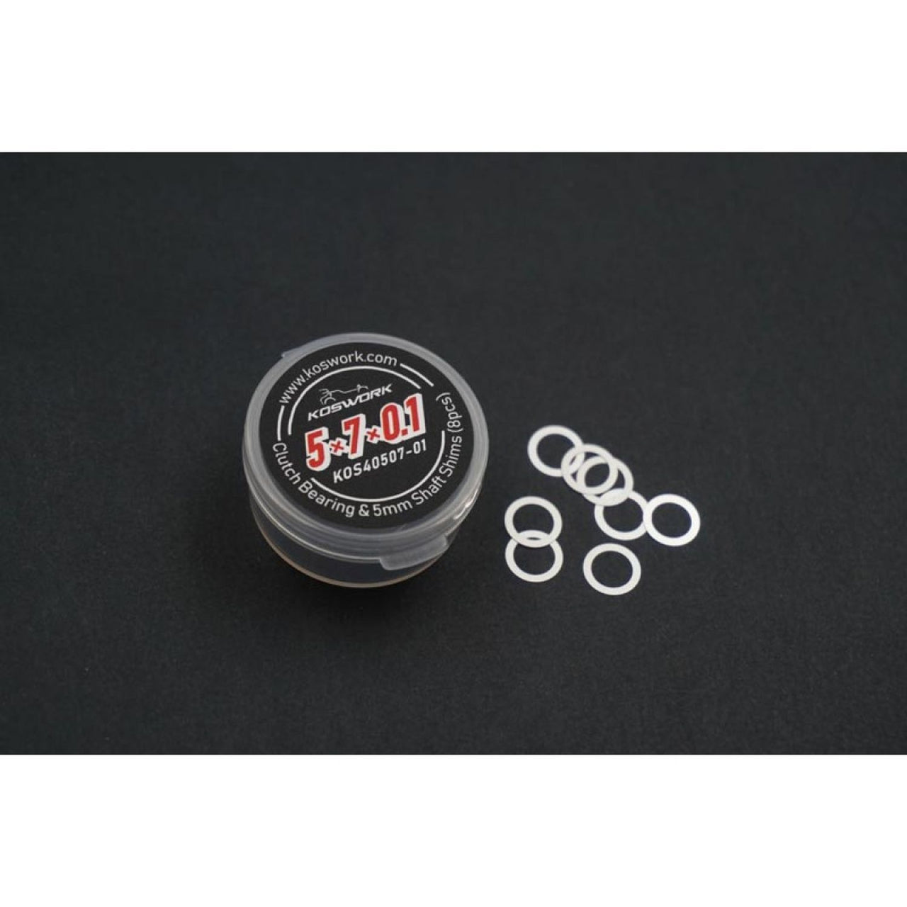 KOS40507-01 - Koswork 5x7x0.1mm Clutch Bearing & 5mm Shaft Shims (8pcs)