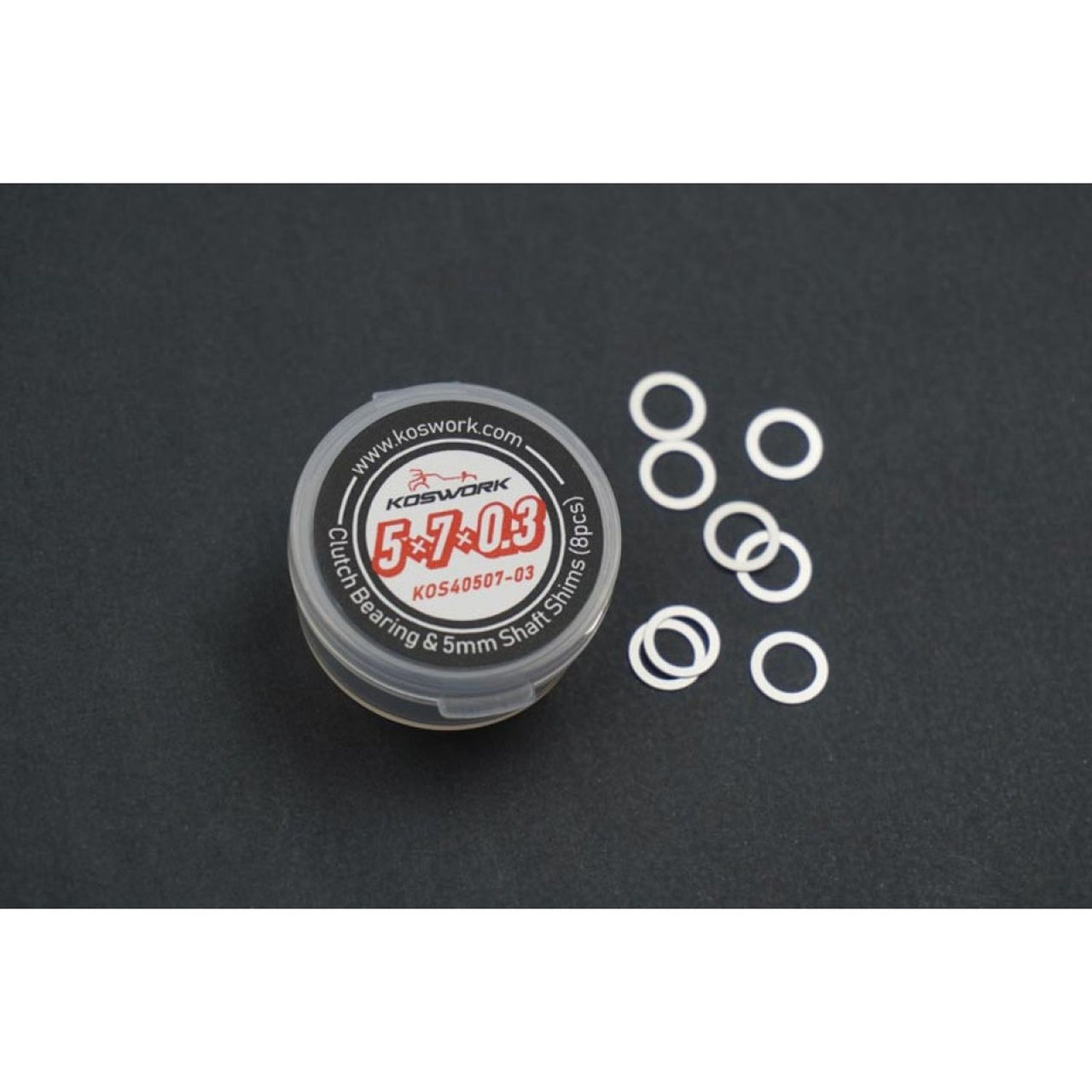 KOS40507-03 - Koswork 5x7x0.3mm Clutch Bearing & 5mm Shaft Shims (8pcs)