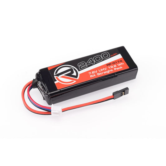 RP-0174 - RUDDOG 2400mAh 7.6V LiHV RX Straight Pack (Fits Associated/Mugen/Sworkz/Xray)