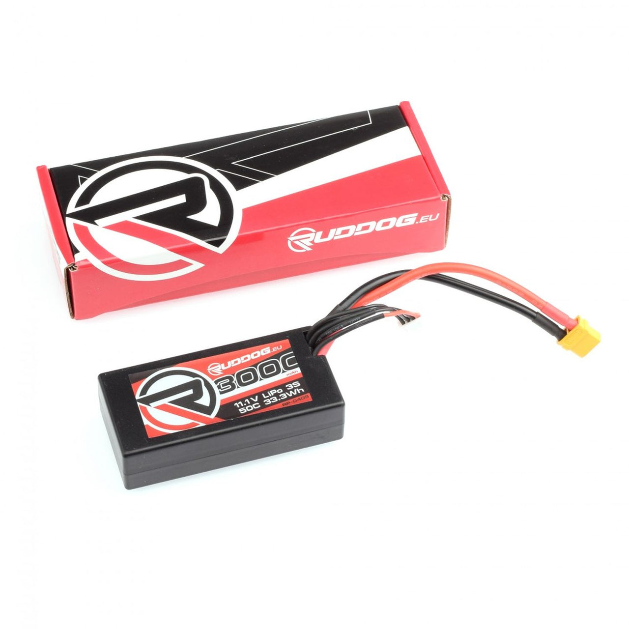 RP-0409 - RUDDOG 3000mAh 50C 11.1V LiPo Short Stick Pack Battery with XT60 Plug