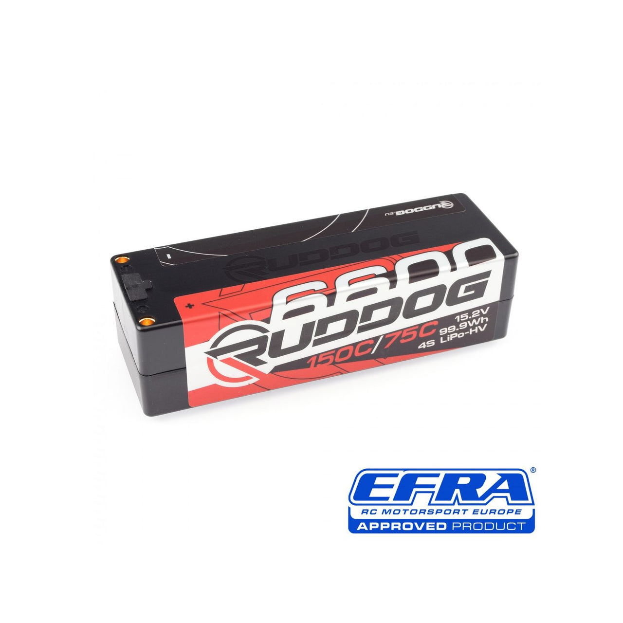 RP-0475 - RUDDOG Racing 6600 (99.9Wh) 150C/75C 15.2V LCG 1/8 Pack LiPo-HV Battery