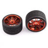 SR-SRC0001R - Sweep Racing Road Crusher Onroad Belted tire Red wheels 1/4 offset (146mm Diameter) - 2pcs