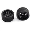 SR-SRC1001B - Sweep Racing Road Crusher Onroad Belted tire Black wheels 1/2 offset w/ WHD (146mm Diameter) - 2pcs
