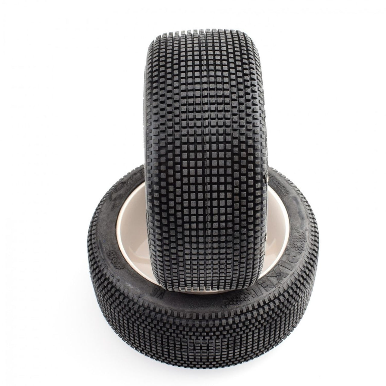 SR-SWPW-313SXP - Sweep Racing PIXEL Silver (Ultra soft) X Pre-glued set tires / white wheels - 4pcs