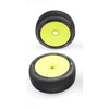 SR-SWPY-317RXP - Sweep Racing SWEEPER Red (Soft) X Pre-glued set 8th Buggy tires / yellow wheels - 4pcs